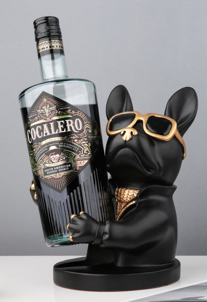 Handgefertigter Hund-Flaschenhalter aus Resin