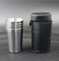 4 Edelstahlbecher mit Lederhülle 170ml