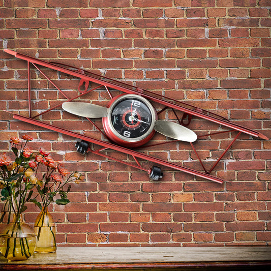 Flugzeug-Wanduhr aus Metall